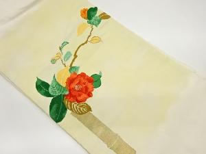 金彩一輪挿しに椿模様織出し名古屋帯